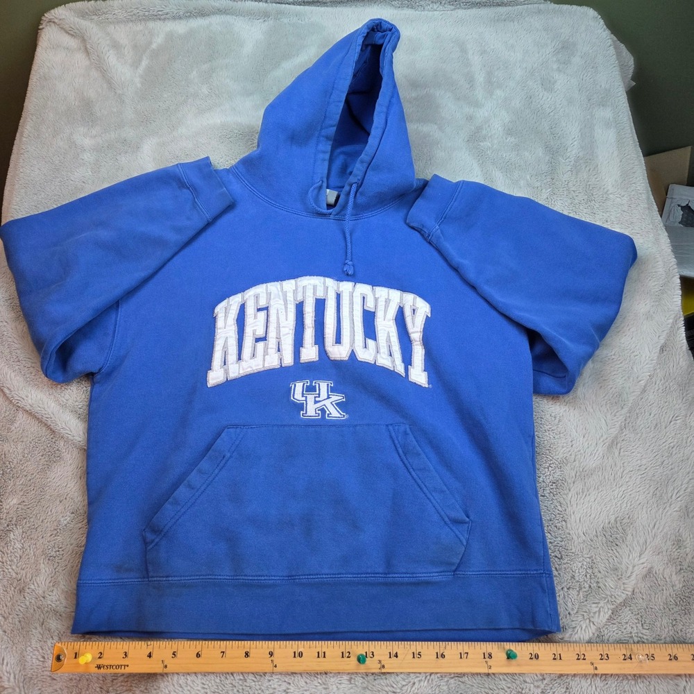 J. America Kentucky Wildcats Hoodie Mens XL Blue‎ Pullover Tackle Twill Logo